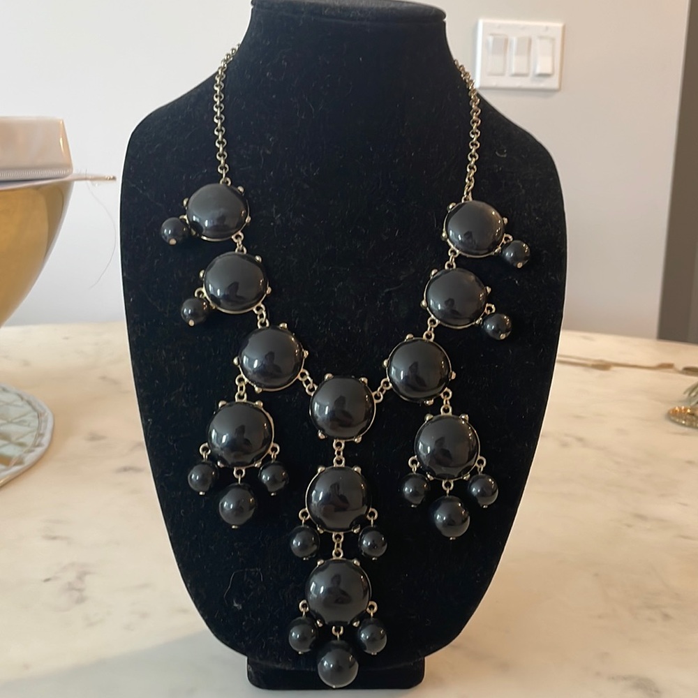 Black bauble costume jewelry necklace